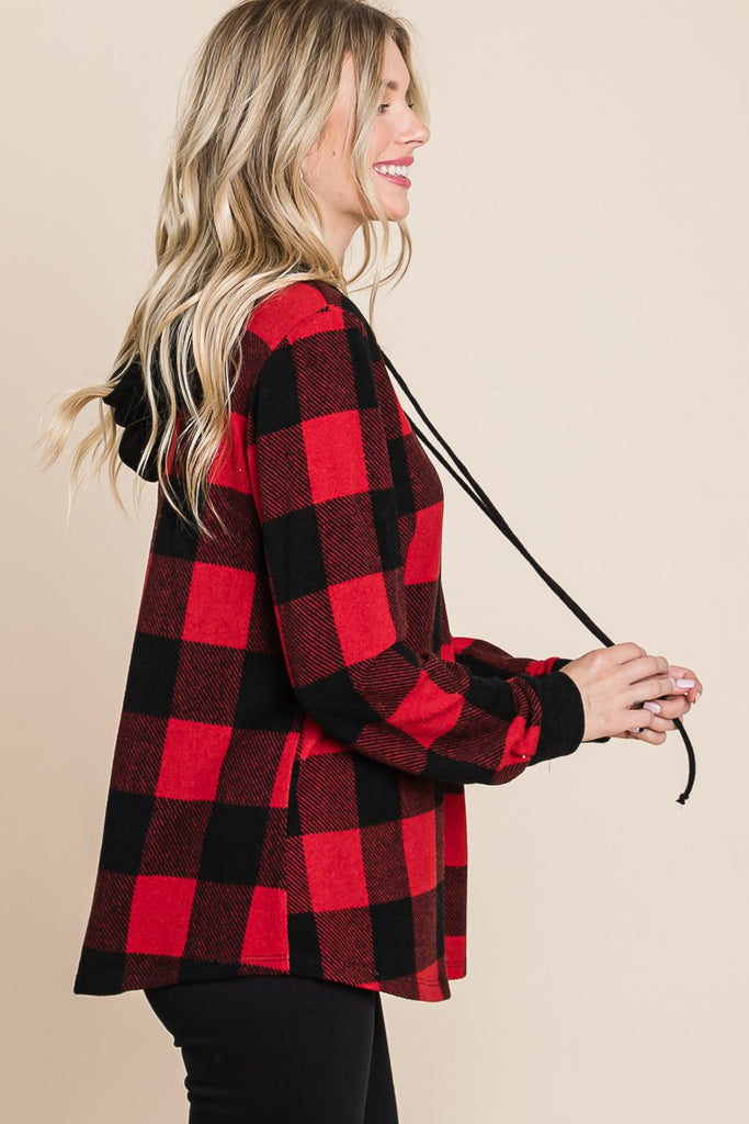 Buffalo Plaid Button Up Jacket-Outerwear-Emerald Collection-Three Birdies Boutique, Women's Fashion Boutique Located in Kearney, MO