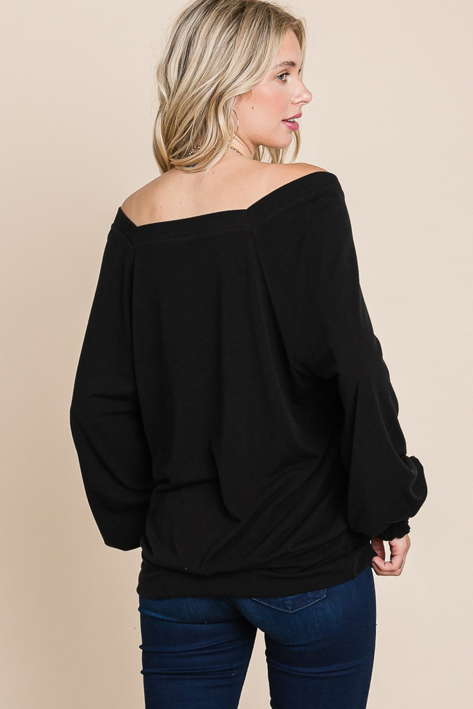 Square Neck Casual Top-Shirts & Tops-Emerald Collection-Three Birdies Boutique, Women's Fashion Boutique Located in Kearney, MO