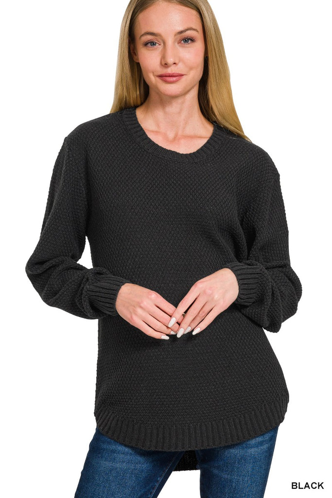 Round Neck Sweater-4 Colors-Sweater-Zenana-Three Birdies Boutique, Women's Fashion Boutique Located in Kearney, MO