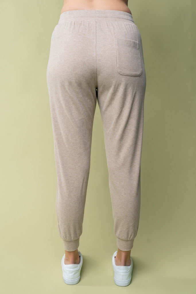 Beige Lightweight Joggers-Pants-White Birch-Three Birdies Boutique, Women's Fashion Boutique Located in Kearney, MO