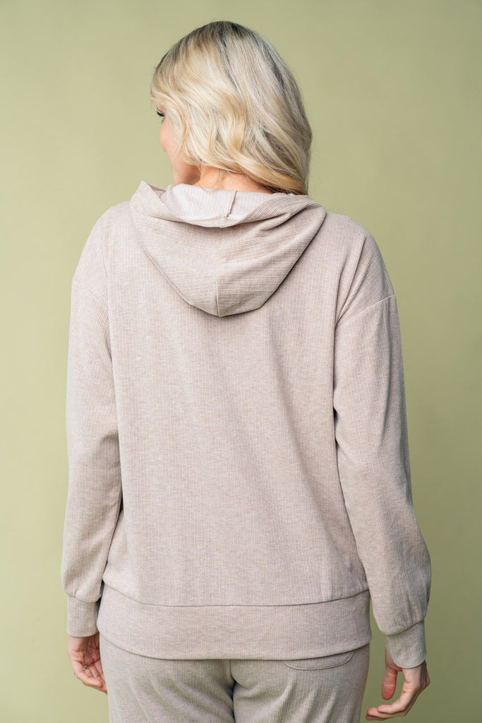 Beige Lightweight Hoodie-Shirts & Tops-White Birch-Three Birdies Boutique, Women's Fashion Boutique Located in Kearney, MO