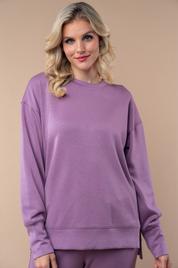 Purple Pullover-Shirts & Tops-White Birch-Three Birdies Boutique, Women's Fashion Boutique Located in Kearney, MO