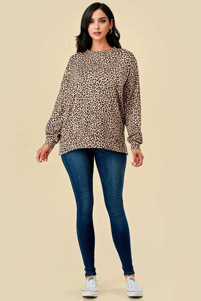 Animal Print Long Sleeve Top-Shirts & Tops-BLUMIN-Three Birdies Boutique, Women's Fashion Boutique Located in Kearney, MO