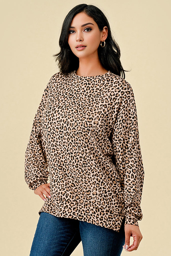 Animal Print Long Sleeve Top-Shirts & Tops-BLUMIN-Three Birdies Boutique, Women's Fashion Boutique Located in Kearney, MO