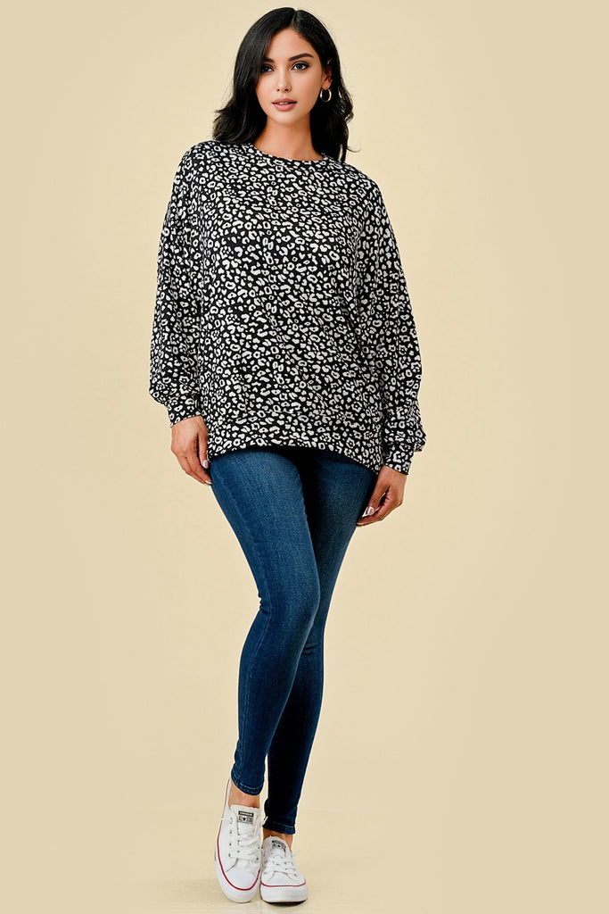 Animal Print Long Sleeve Top-Shirts & Tops-BLUMIN-Three Birdies Boutique, Women's Fashion Boutique Located in Kearney, MO