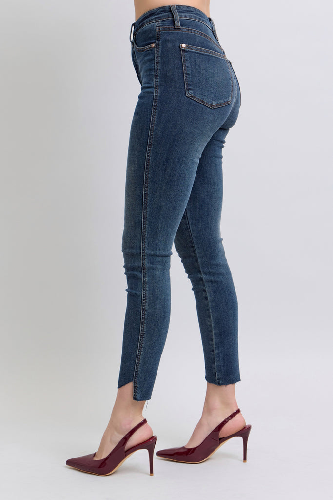 Judy Blue Tummy Control Step Hem Skinny-Denim-Judy Blue-Three Birdies Boutique, Women's Fashion Boutique Located in Kearney, MO