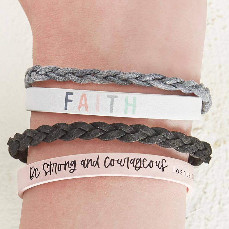 Snap Bracelet - Be Strong & Courageous-Faithworks by Creative Brands-Three Birdies Boutique, Women's Fashion Boutique Located in Kearney, MO