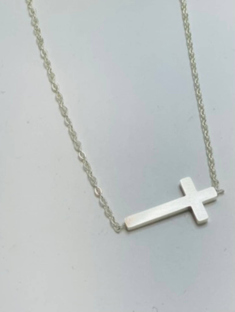 Baptism Gift, Baptism Keepsake Necklace for Girls, Cross: Silver-Little Happies Co-Three Birdies Boutique, Women's Fashion Boutique Located in Kearney, MO