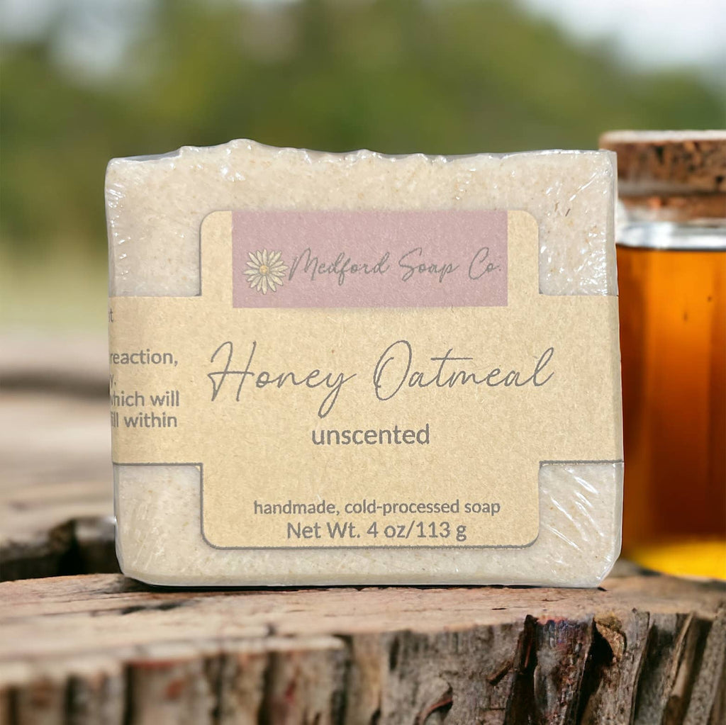 Handmade Honey Oatmeal Soap-Bath & Beauty-Medford Soap Co.-Three Birdies Boutique, Women's Fashion Boutique Located in Kearney, MO