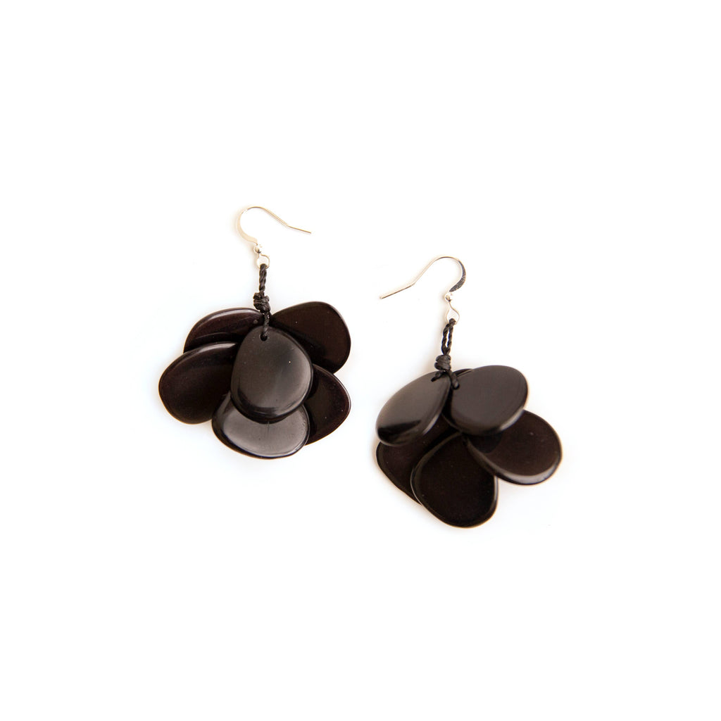 Mariposa Earrings: Onyx-Organic Tagua Jewelry-Three Birdies Boutique, Women's Fashion Boutique Located in Kearney, MO