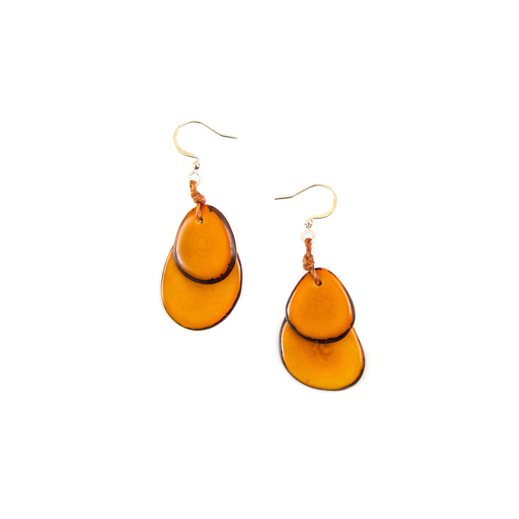 Fiesta Earrings: Mustard-Organic Tagua Jewelry-Three Birdies Boutique, Women's Fashion Boutique Located in Kearney, MO