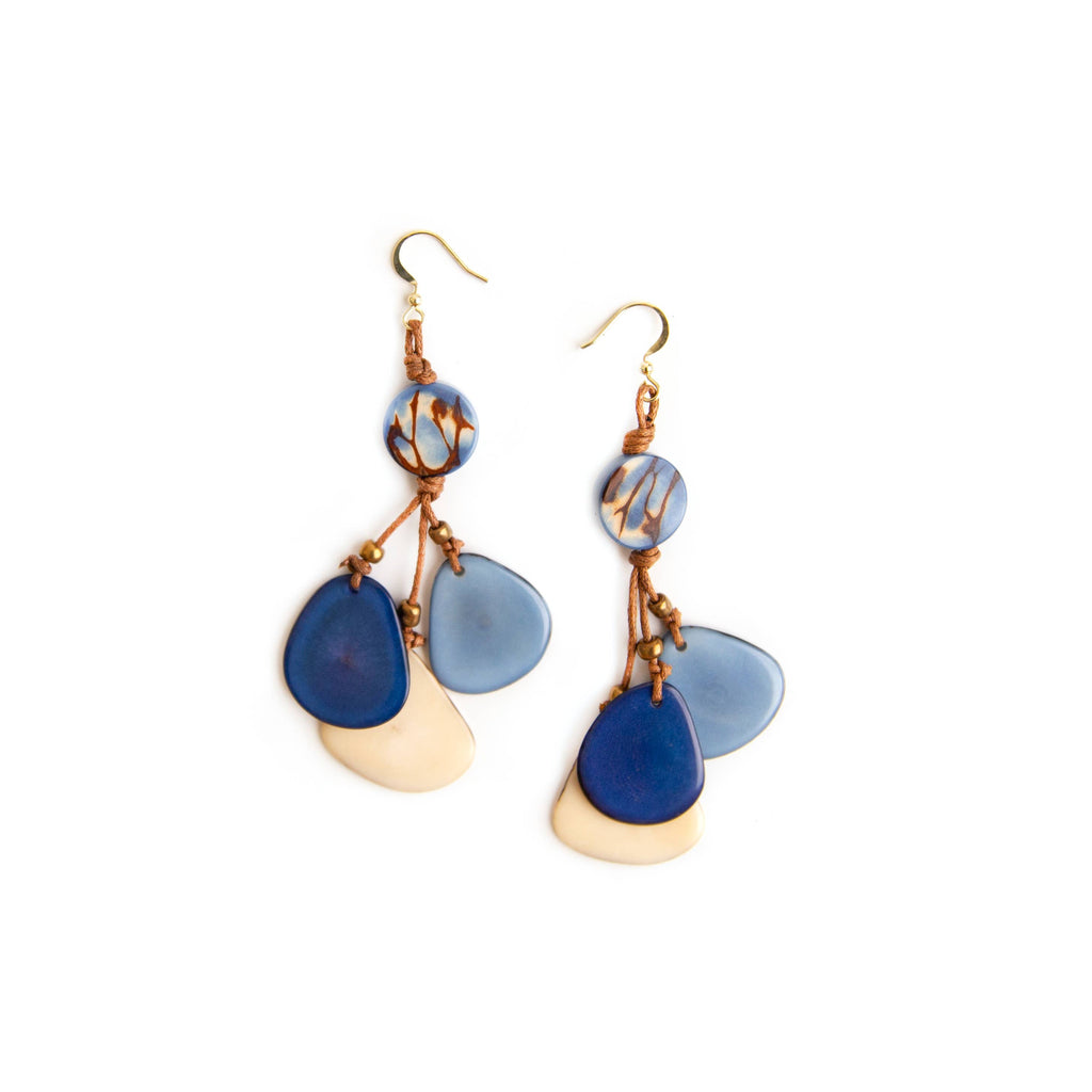 Allison Earrings: Biscayne Bay Combo-Jewelry-Organic Tagua Jewelry-Three Birdies Boutique, Women's Fashion Boutique Located in Kearney, MO