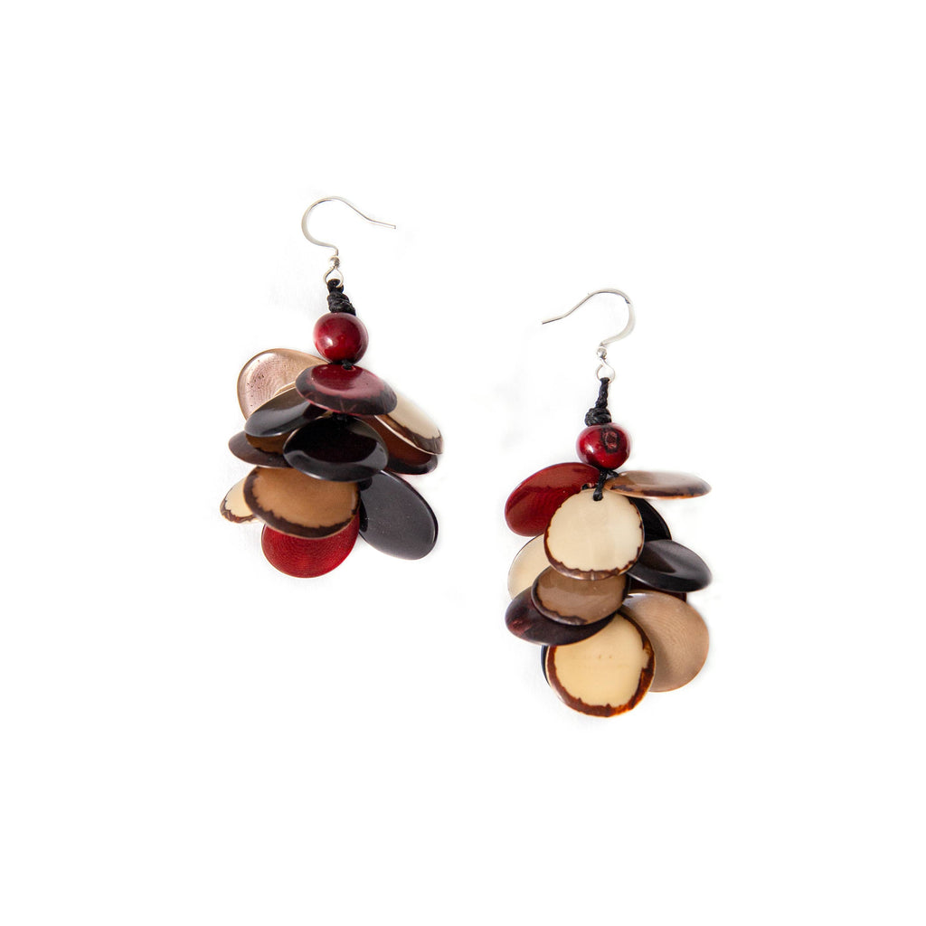 Marie Earrings: Charcoal Gray-Organic Tagua Jewelry-Three Birdies Boutique, Women's Fashion Boutique Located in Kearney, MO