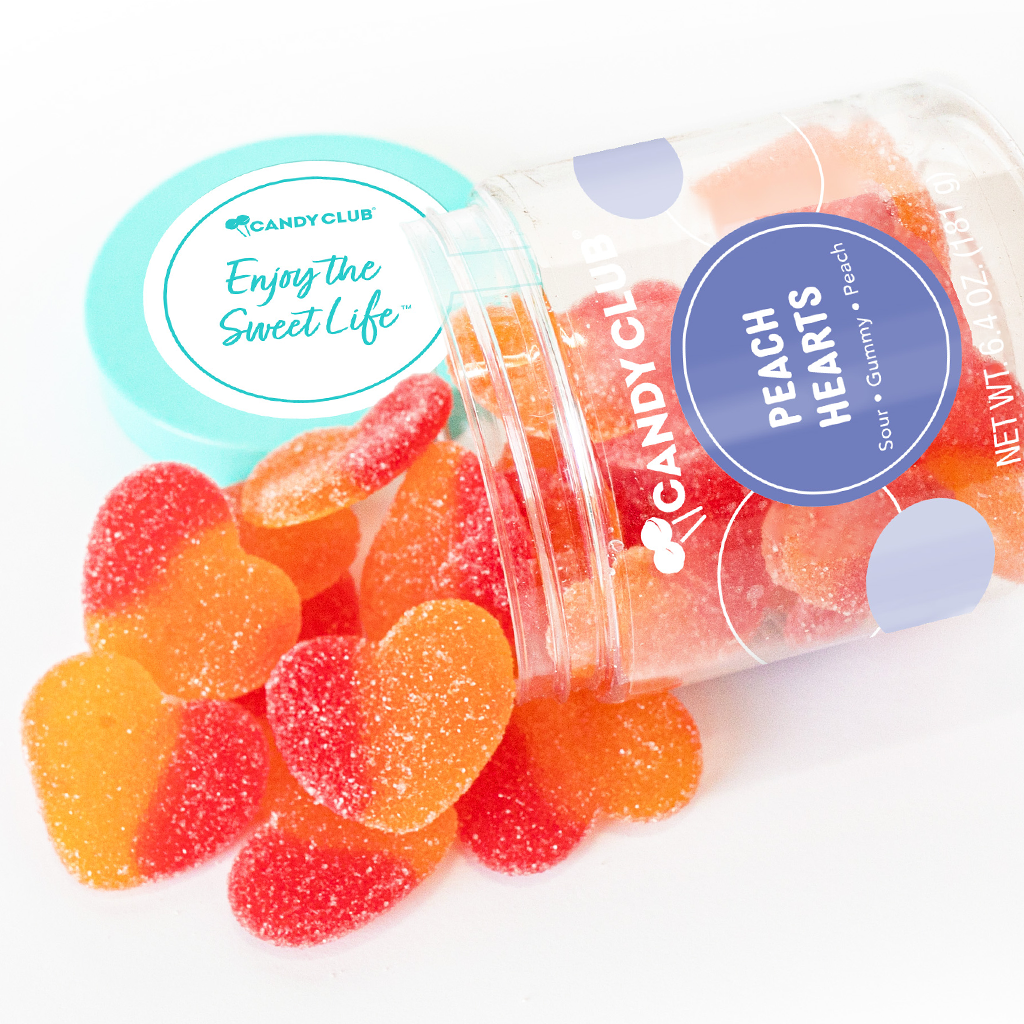 Peach Heart Gummies-Candy Club-Three Birdies Boutique, Women's Fashion Boutique Located in Kearney, MO