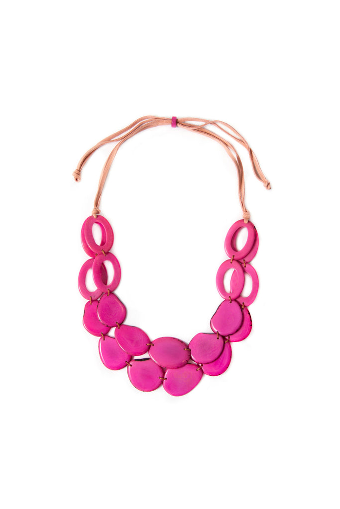 Africa Necklace: Fuchsia-Organic Tagua Jewelry-Three Birdies Boutique, Women's Fashion Boutique Located in Kearney, MO