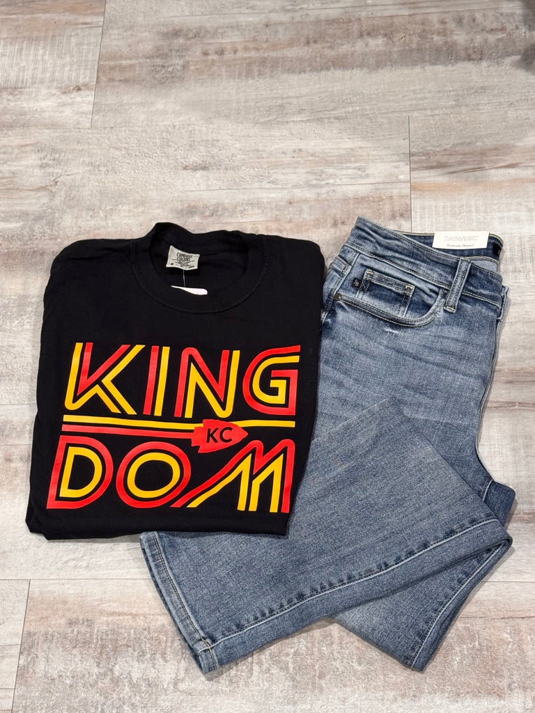 KC Kingdom Black Graphic Tee-Graphic Tees-Tres Birdos Graphic Tees-Three Birdies Boutique, Women's Fashion Boutique Located in Kearney, MO