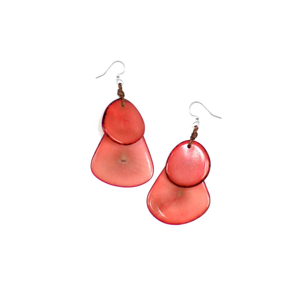 Fiesta Earrings in Poppy Coral-Earrings-Tagua-Three Birdies Boutique, Women's Fashion Boutique Located in Kearney, MO