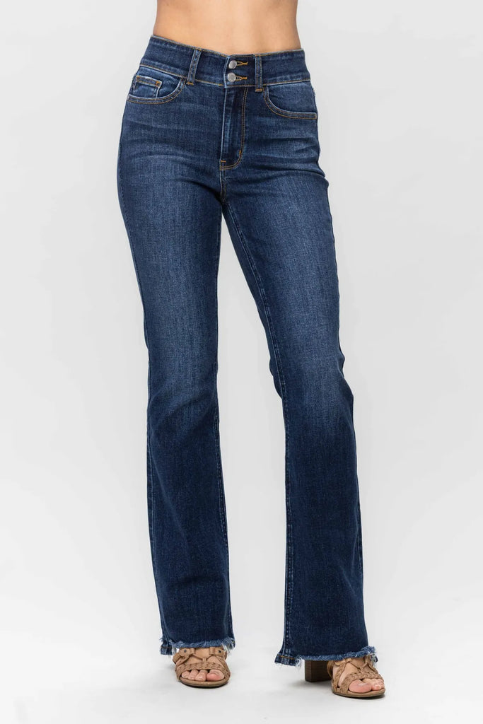 Judy Blue HW Vintage Frayed Hem Bootcut Jeans -Jeans-Judy Blue-Three Birdies Boutique, Women's Fashion Boutique Located in Kearney, MO