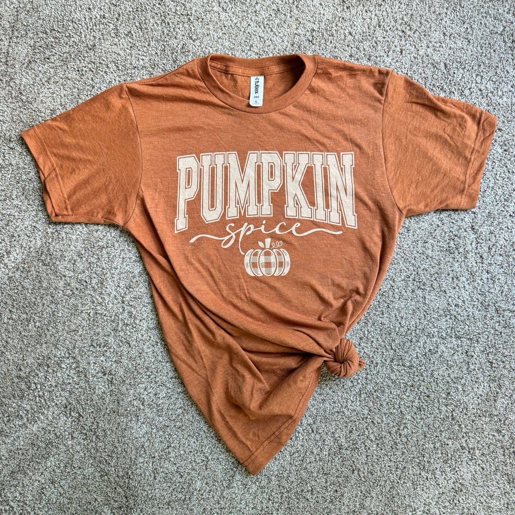 Pumpkin Spice Graphic Tee-Graphic Tees-Envy Stylz-Three Birdies Boutique, Women's Fashion Boutique Located in Kearney, MO