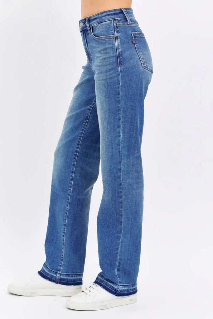 Judy Blue MR Dad Jean w/ Release Hem-Denim-Judy Blue-Three Birdies Boutique, Women's Fashion Boutique Located in Kearney, MO