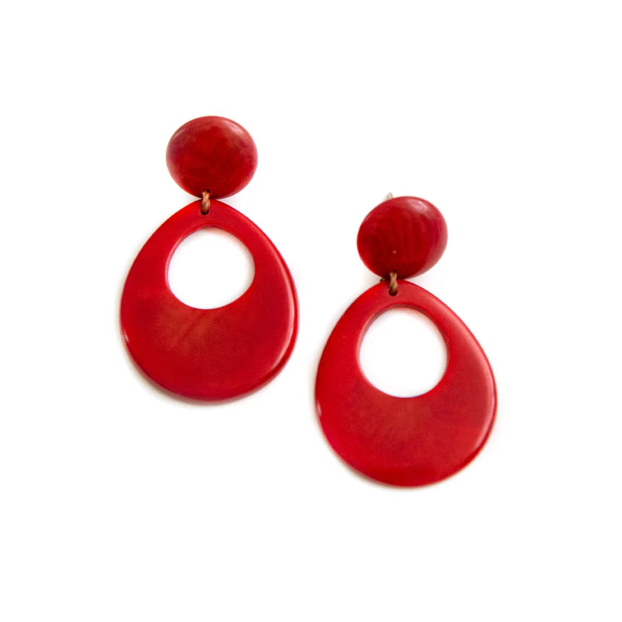 Mimi Earrings in Red-Earrings-Tagua-Three Birdies Boutique, Women's Fashion Boutique Located in Kearney, MO