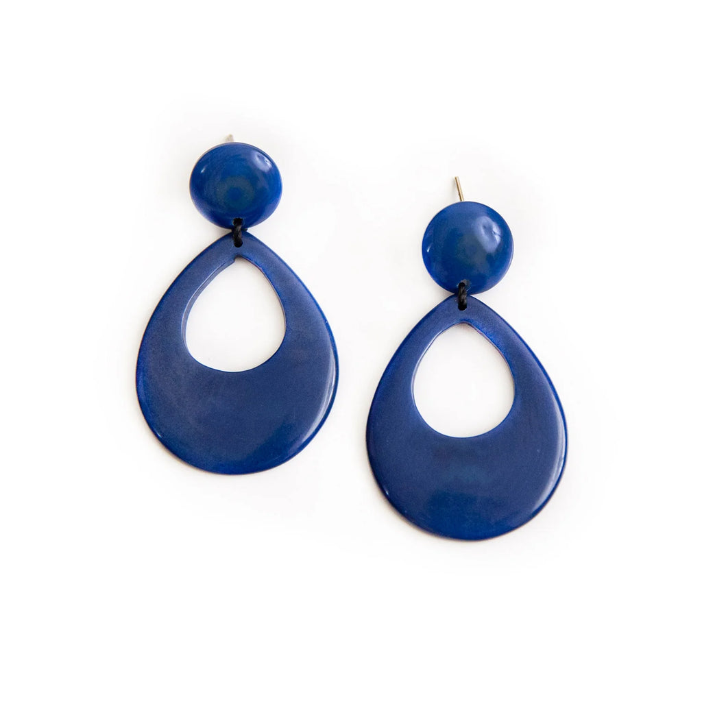 Mimi Earrings in Royal Blue-Earrings-Tagua-Three Birdies Boutique, Women's Fashion Boutique Located in Kearney, MO