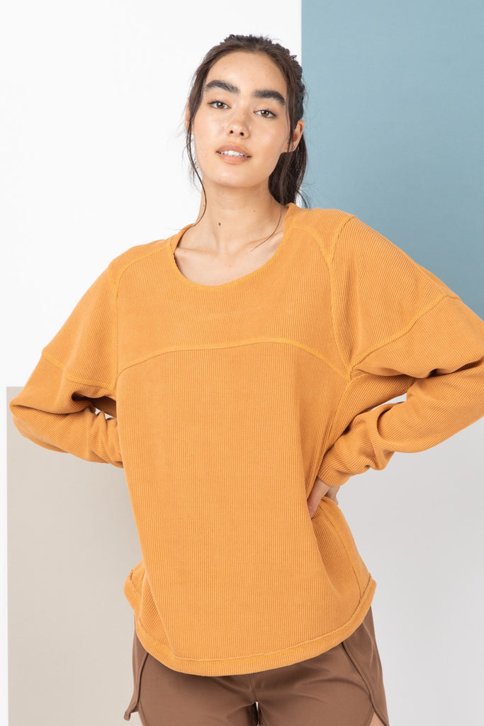 Oversized Solid Knit Top in Camel-Shirts & Tops-Very J-Three Birdies Boutique, Women's Fashion Boutique Located in Kearney, MO