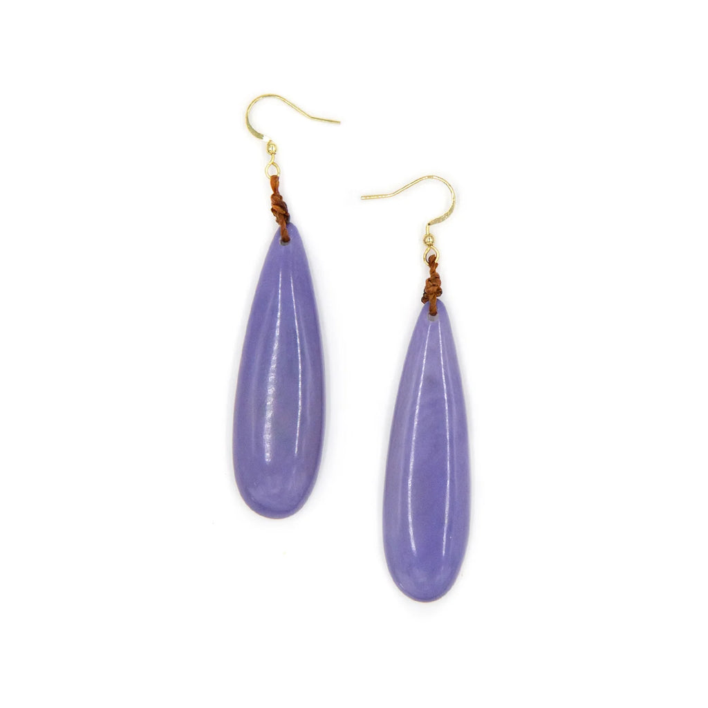 Raquel Earrings: Lavender-Jewelry-Organic Tagua Jewelry-Three Birdies Boutique, Women's Fashion Boutique Located in Kearney, MO