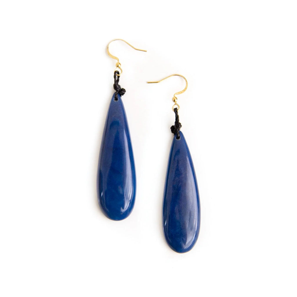 Raquel Earrings: Royal Blue-Jewelry-Organic Tagua Jewelry-Three Birdies Boutique, Women's Fashion Boutique Located in Kearney, MO