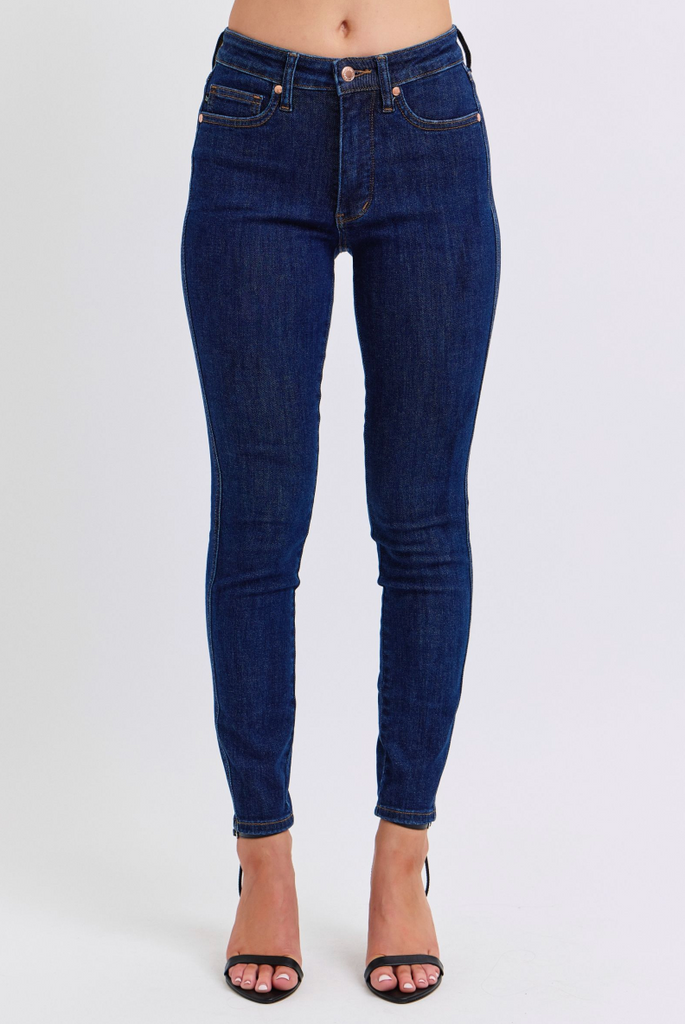 Judy Blue Classic Dark Skinny Jeans-Denim-Judy Blue-Three Birdies Boutique, Women's Fashion Boutique Located in Kearney, MO