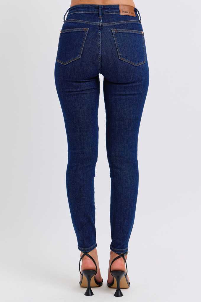 Judy Blue Classic Dark Skinny Jeans-Denim-Judy Blue-Three Birdies Boutique, Women's Fashion Boutique Located in Kearney, MO