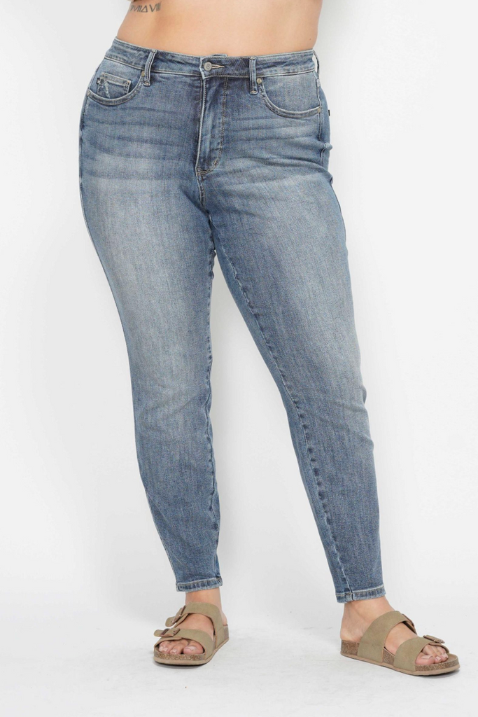 Judy Blue Contrast Wash Skinny Jeans-Denim-Judy Blue-Three Birdies Boutique, Women's Fashion Boutique Located in Kearney, MO