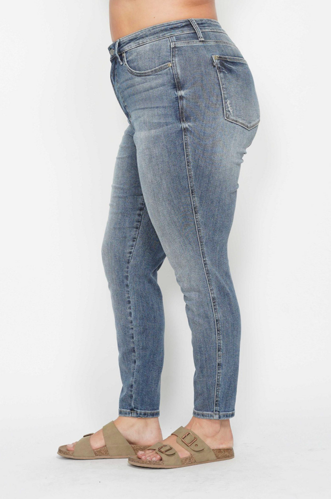 Judy Blue Contrast Wash Skinny Jeans-Denim-Judy Blue-Three Birdies Boutique, Women's Fashion Boutique Located in Kearney, MO