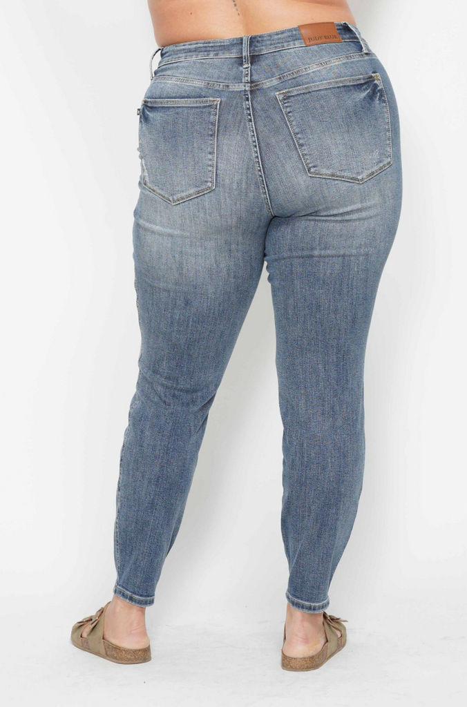 Judy Blue Contrast Wash Skinny Jeans-Denim-Judy Blue-Three Birdies Boutique, Women's Fashion Boutique Located in Kearney, MO