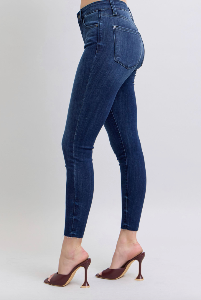 Judy Blue Dark Wash Skinny Jeans-Denim-Judy Blue-Three Birdies Boutique, Women's Fashion Boutique Located in Kearney, MO