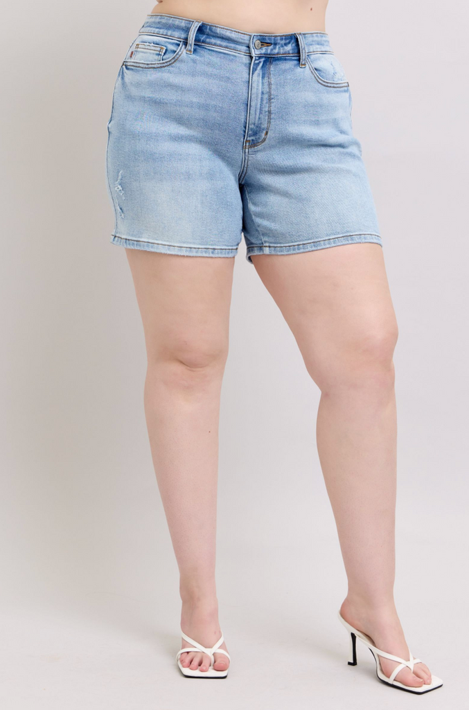 Judy Blue Vintage Wash Dad Shorts-Shorts-Judy Blue-Three Birdies Boutique, Women's Fashion Boutique Located in Kearney, MO
