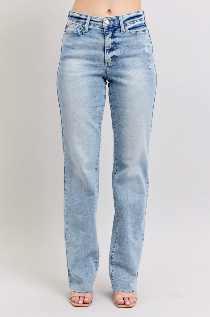 Judy Blue Light Wash Dad Jean-Denim-Judy Blue-Three Birdies Boutique, Women's Fashion Boutique Located in Kearney, MO