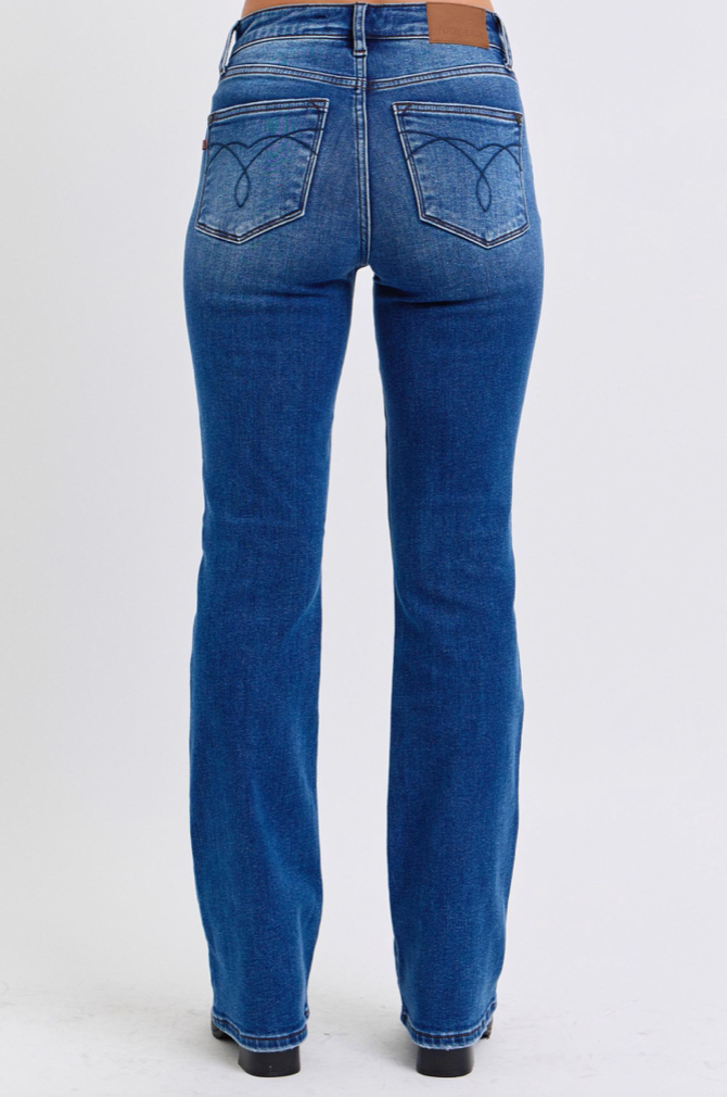 Judy Blue Thermal Bootcut Jeans-Denim-Judy Blue-Three Birdies Boutique, Women's Fashion Boutique Located in Kearney, MO