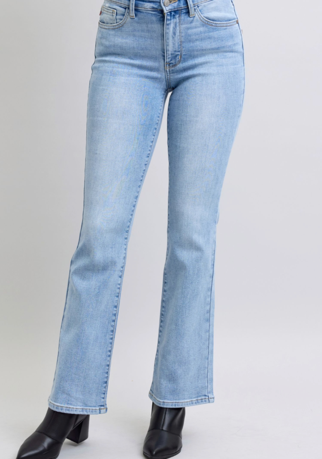 Judy Blue Thermal Bootcut Jeans-Denim-Judy Blue-Three Birdies Boutique, Women's Fashion Boutique Located in Kearney, MO