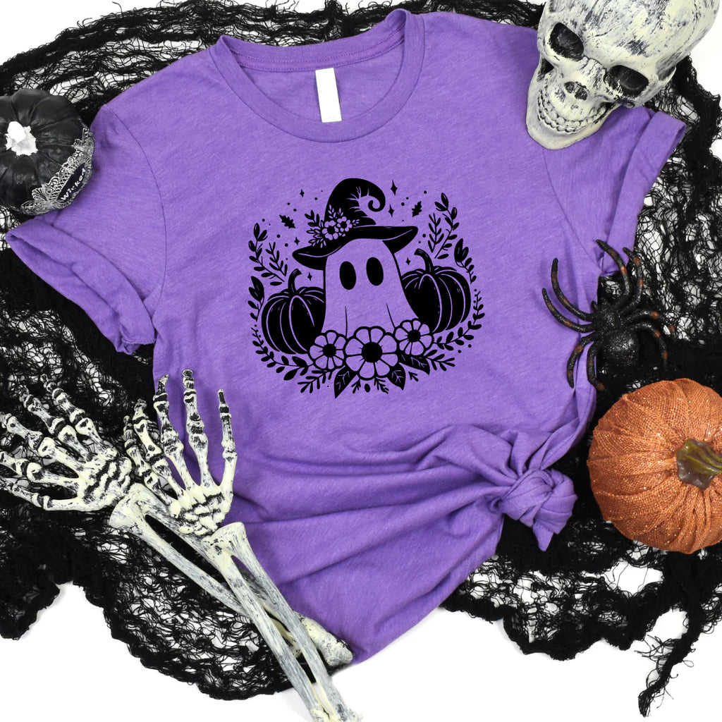 Purple Ghost Graphic Tee-Graphic Tees-Envy Stylz-Three Birdies Boutique, Women's Fashion Boutique Located in Kearney, MO