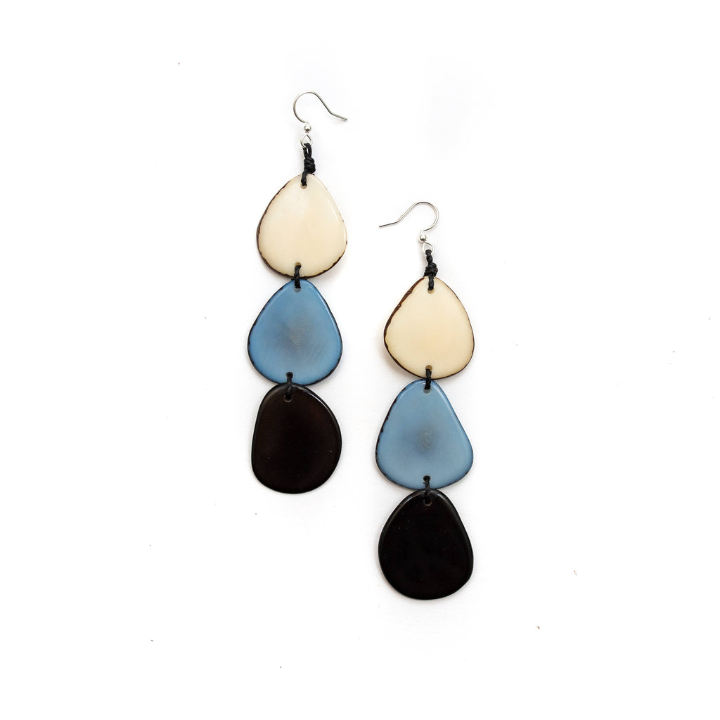 Bali Earrings: Ivory/Chestnut/Onyx Black-Organic Tagua Jewelry-Three Birdies Boutique, Women's Fashion Boutique Located in Kearney, MO