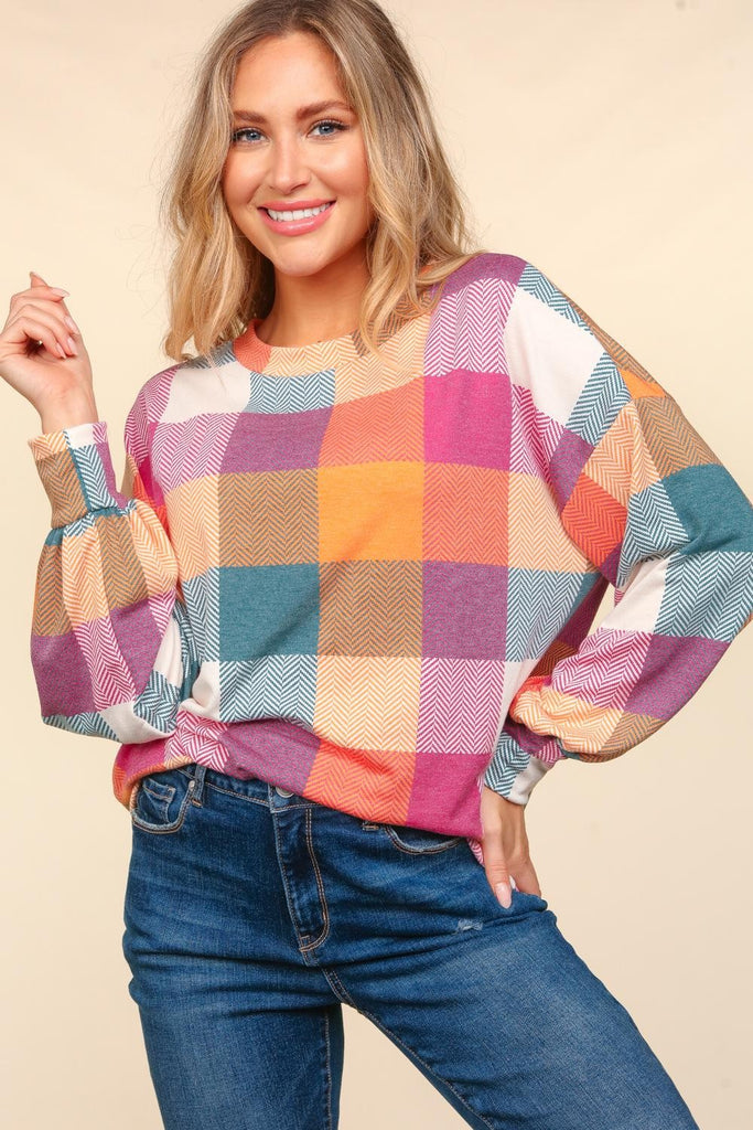 Multi-Colored Plaid Top-Shirts & Tops-Haptics-Three Birdies Boutique, Women's Fashion Boutique Located in Kearney, MO