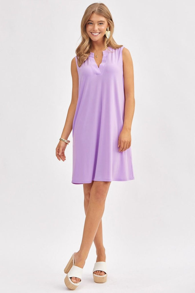 Solid Mandarin Collar Tank Dress-Dresses-Dear Scarlett-Three Birdies Boutique, Women's Fashion Boutique Located in Kearney, MO